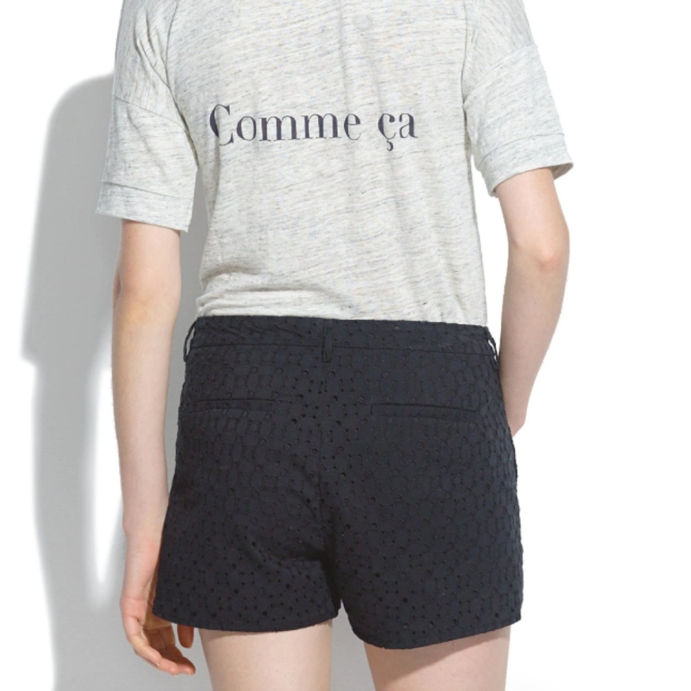 Black eyelet cotton shorts - Picture 5 of 8